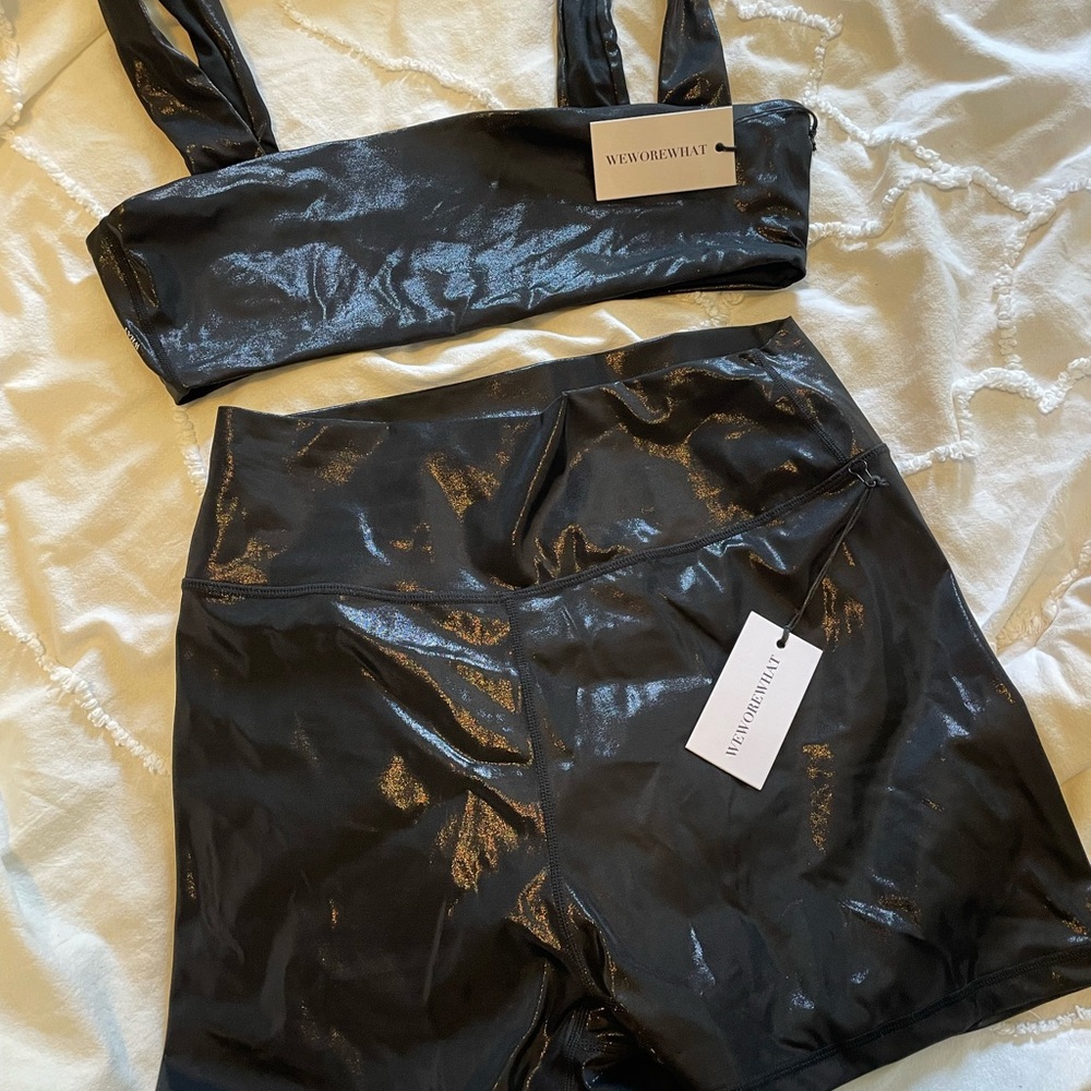 WeWoreWhat Shiny Faux Leather Set
